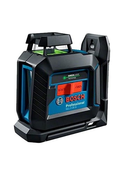 Professional Gll 2-20 G Çizgi Lazer (20M Çalışma Alanı, 4 x Aa Pil, Ip 64 Toza Karşı Koruma Sistemi, Yeşil Lazer, LB10 Tutucu, DK10 Tavan Klipsi, Takım Çantası)