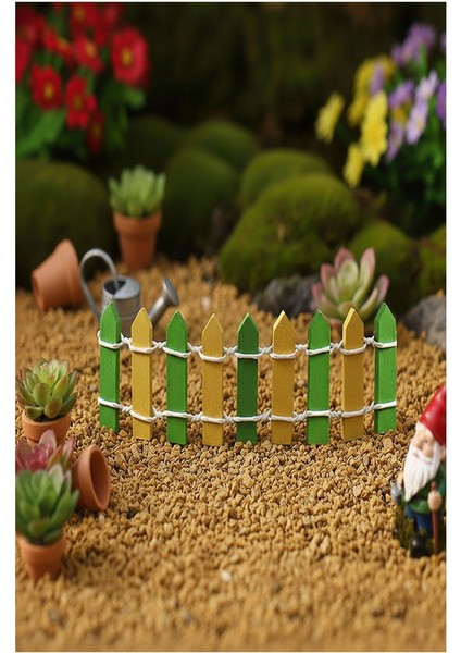 Mini Yeşil Renkli Bahçe Çiti 1 Adet 3X60 cm Teraryum Okul Ev Proje Renkli Minyatür Çit Ahşap Dekor fırsatları