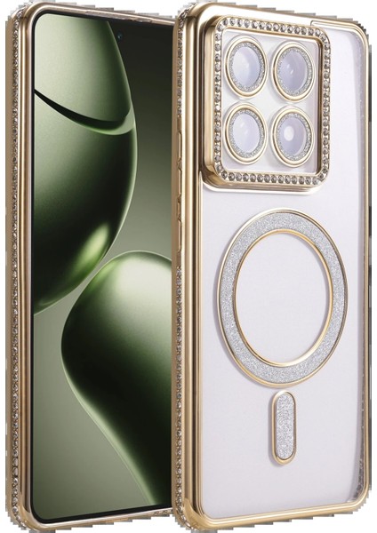 Xiaomi Mi 14T Pro Joke Simli Magneticsafe Kılıf - Gold