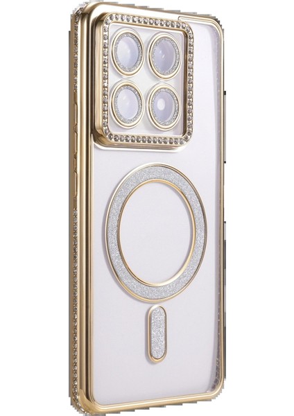 Xiaomi Mi 14T Pro Joke Simli Magneticsafe Kılıf - Gold modelleri