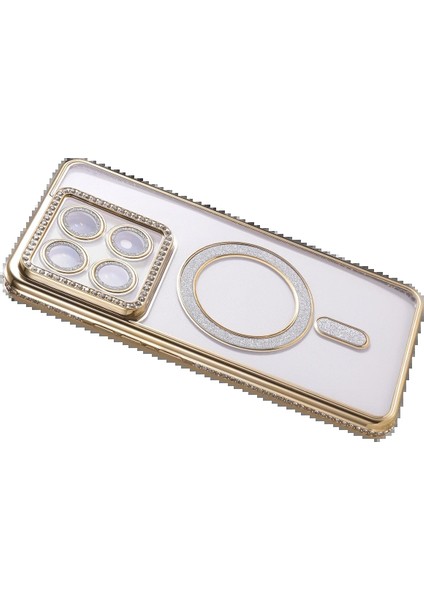 Xiaomi Mi 14T Pro Joke Simli Magneticsafe Kılıf - Gold fırsatları