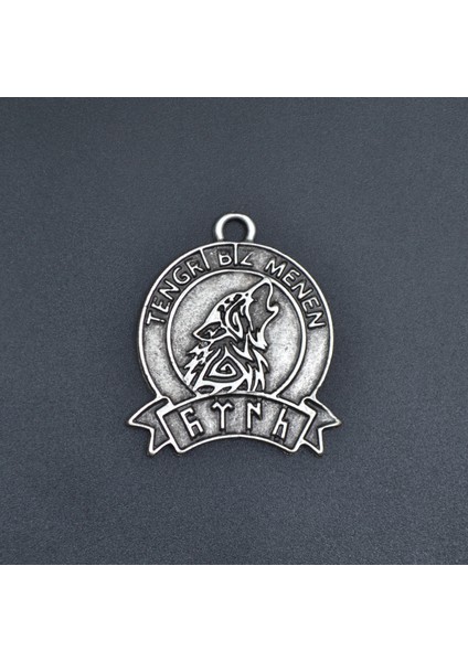 Tengri Biz Menen Göktürkçe Gümüş Kaplama Kolye Ucu