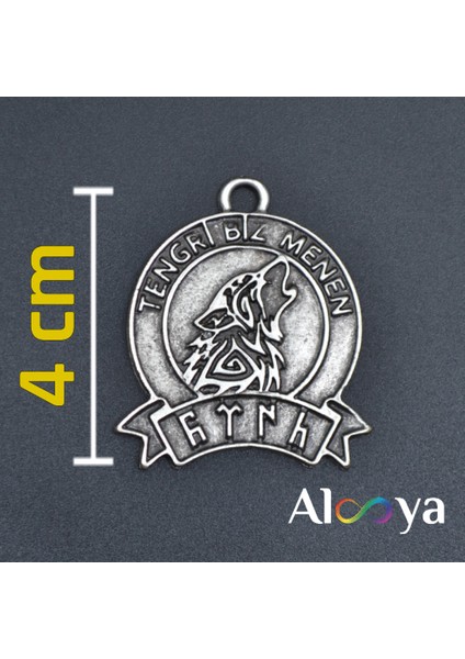 Tengri Biz Menen Göktürkçe Gümüş Kaplama Kolye Ucu