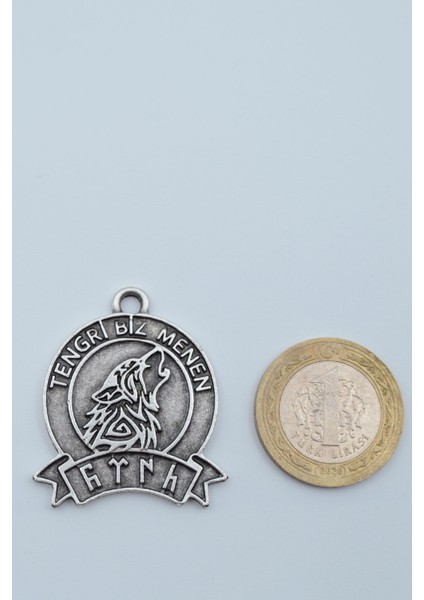 Tengri Biz Menen Göktürkçe Gümüş Kaplama Kolye Ucu