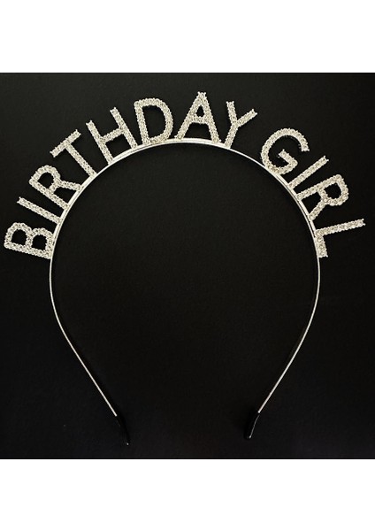 Gümüş Kristal Taşlı Birthday Girl Doğum Günü Tacı Ithal Ürün A Kalite 17X16 cm