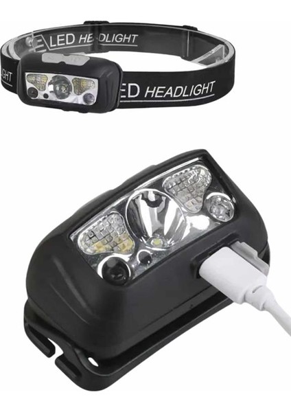 Sensörlü Şarjlı Type-C Şarj Işıklı Kafa Lambası Kamp Lambası - BI001V-4YUTZ3 indirimleri