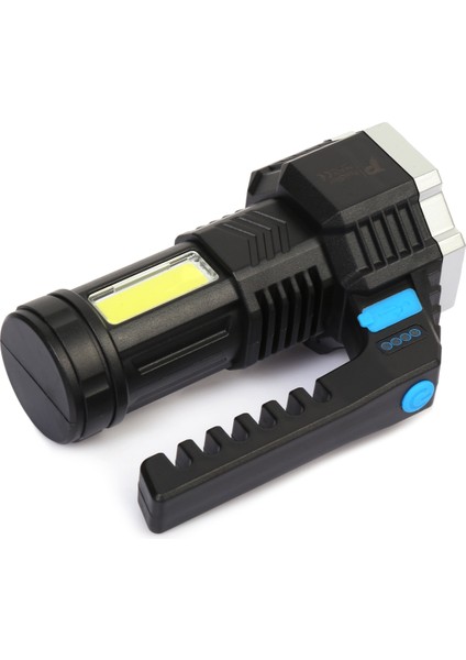 PS-3879 USB Şarj Göstergeli Şarj Edilebilir 7*xpe +Cob LED El Feneri fırsatları