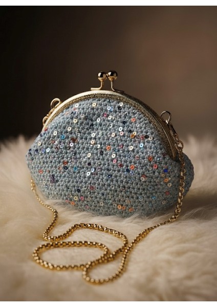 ✨ El Yapımı Işıltı Pullu Örgü Portföy Çanta ✨