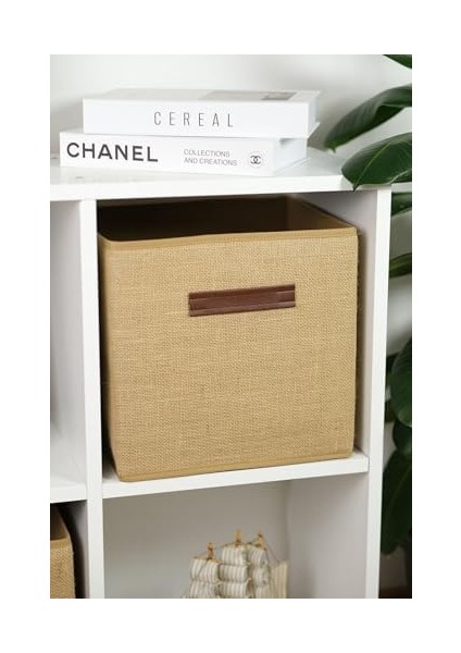 100% Jüt Kapaksız Dolap Içi Çamaşır Oyuncak Düzenleyici Katlanır Saklama Kutusu 30X30X30 modelleri