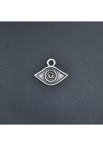 Minimal Göz Nazar Gümüş Kaplama Kolye Ucu