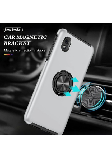 Samsung Galaxy A01 Core Kılıf Elit Yüzüklü Kapak - GÜMÜŞ-(5796) - ME001W-517I22 indirimleri