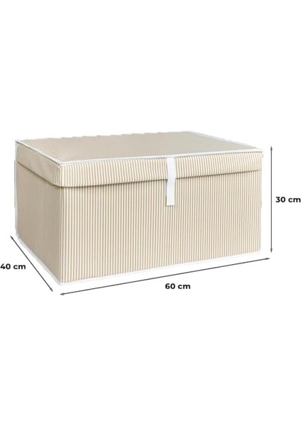 Çok Amaçlı Kapaklı Sandık Tipi Hurç Organizer – Büyük Boy Saklama Kutusu – Dolap Içi, Yatak Altı ve Altı Için Sert ve Dayanıklı Depolama Çözümü – Katlanabilir (Krem, 60X40X30 Cm) fiyatları