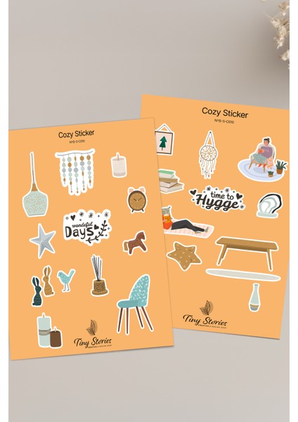 Cozy Temalı Sticker Seti - 6 Adet / Ajanda, Defter,bullet Journal,scrapbook fiyatları