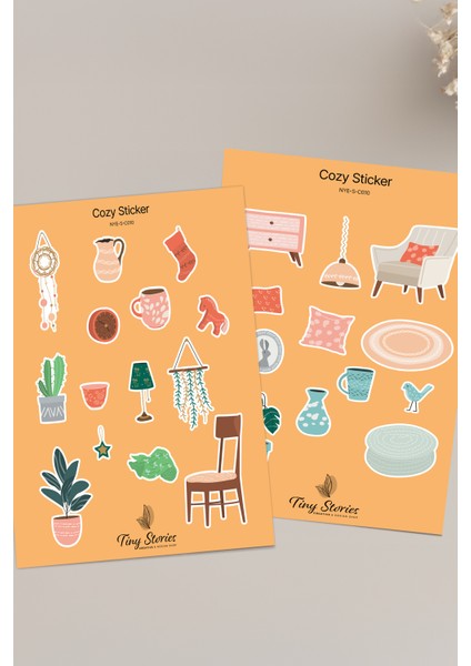 Cozy Temalı Sticker Seti - 6 Adet / Ajanda, Defter,bullet Journal,scrapbook fırsatları