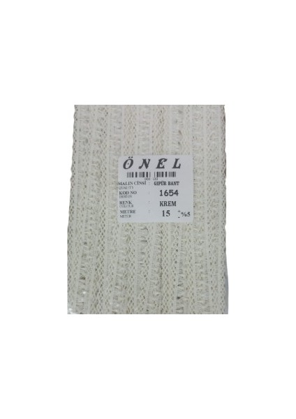 Dantel Polyester Güpür Bant Krem 15 Metre En 3 cm ON-1654-K