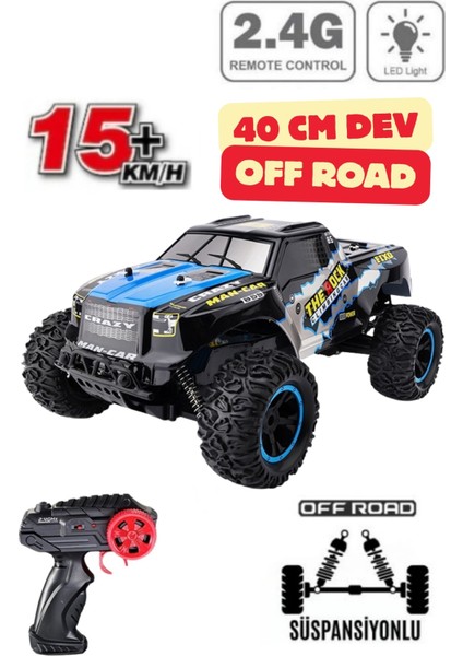 Uzaktan Kumandalı Şarjlı Yüksek Hızlı Off Road Arazi Aracı 15 Km/h Yapan Drift Atan Rc Arabası 40CM