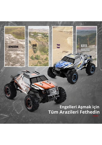 Uzaktan Kumandalı Şarjlı Yüksek Hızlı Off Road Arazi Aracı 15 Km/h Yapan Drift Atan Rc Arabası 40CM indirimleri