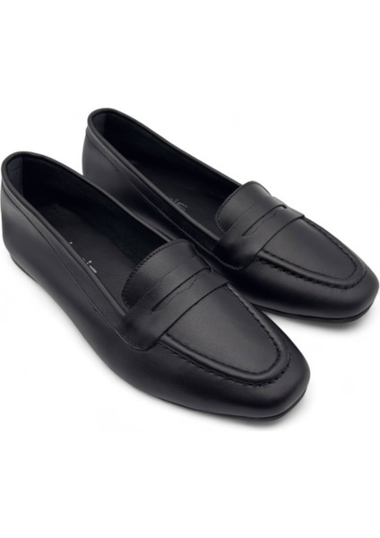 Nuage Siyah Hakiki Deri Yumuşak Taban Küt Burun Kadın Günlük Babet fiyatları