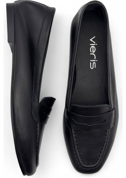 Nuage Siyah Hakiki Deri Yumuşak Taban Küt Burun Kadın Günlük Babet modelleri