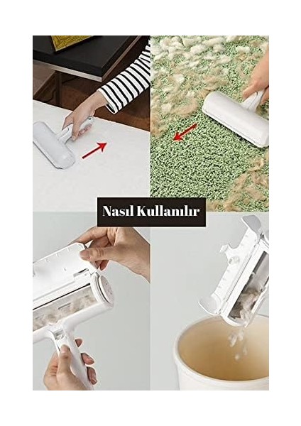 Hazneli Yeni Nesil Kıl Tüy Toz Alıcı Toparlayıcı Gırgır Toplama Alelti