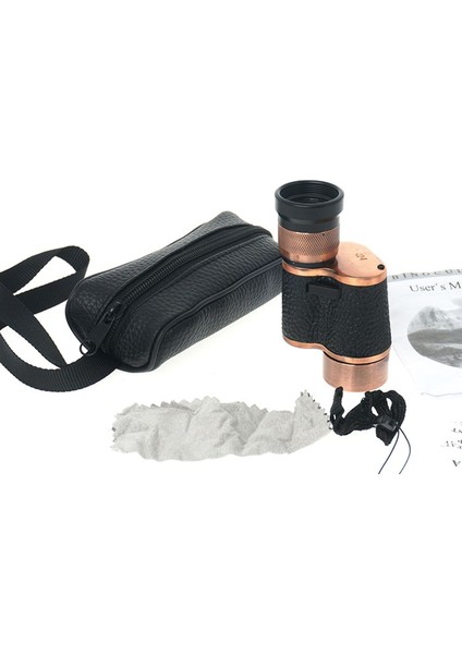 6X24 Baıgısh Askeri Tarzi Pirinç ve Deri Kaplamalı Deri Çantalı Monocular Dürbün Princ