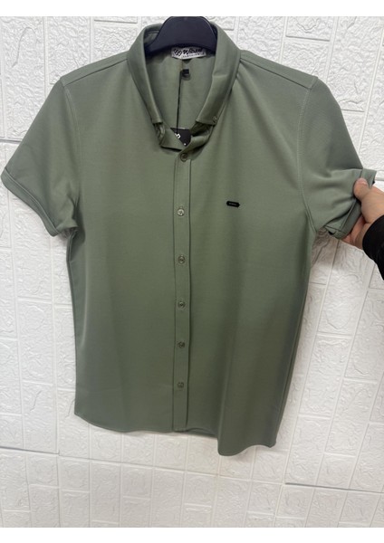 Bürümcük Doku Pike Kısa Kollu Gömlek