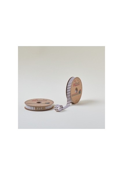 Biye Kalın Çizgili Katlı F05 Kahverengi 2 cm 25 Metre %65 Koton %35 Polyester