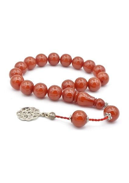 Sistemli Küre Kesim Turuncu Sıkma Kehribar Efe Maskot Tesbih