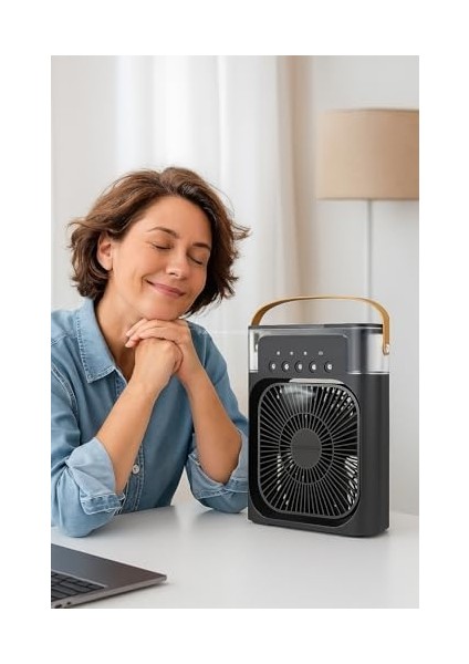 Soğuk Buharlı Masaüstü Sulu Vantilatör Mini Hava Soğutucu Fan Su Hazneli Taşınabilir Kişisel Klima Sessiz USB Ofis Ev Oda Kullanımına Uygun fiyatları