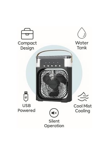 Soğuk Buharlı Masaüstü Sulu Vantilatör Mini Hava Soğutucu Fan Su Hazneli Taşınabilir Kişisel Klima Sessiz USB Ofis Ev Oda Kullanımına Uygun modelleri