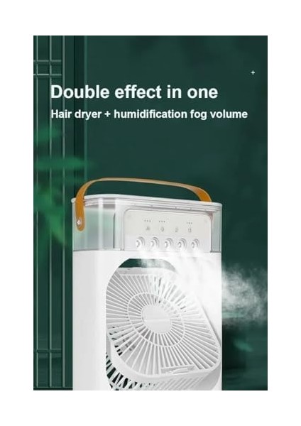 Mini Buharlı Hava Soğutucu, Taşınabilir Portatif Klima, Mobil Sulu Klima, 3 Rüzgar Hızı, 3 Sis Modu, Buzlu Vantilatör 5 Sprey Delikli ile Renkli LED Işıklı Beyaz Renk - HR025 (Beyaz) fiyatları