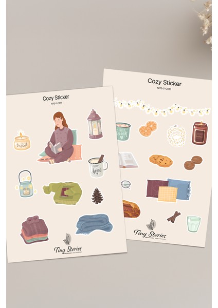 Cozy Temalı Sticker Seti - 6 Adet / Ajanda, Defter,bullet Journal,scrapbook fırsatları