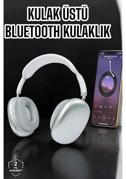 P9 Plus Kablosuz Kulak Üstü Bluetooth Kulaklık Beyaz Mikrofonlu Kulaküstü Kablo - BI001V-4Z29V fiyatları