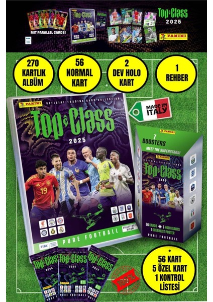Fıfa Top Class Adrenalyn Mega 2025 Başlangıç Paketi Futbolcu Kartları Dergi Albümü + 1 Box 56 Kart