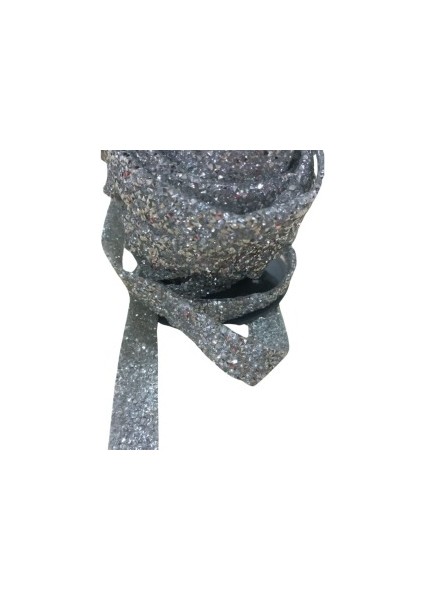 Silikonlu Yapıştırma Taş 1 cm Gümüş 1 Metre