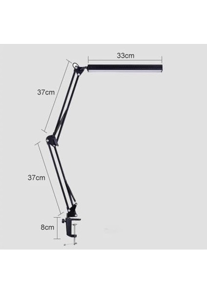 LED Klipsli Masa Lambası - Göz Bakımı 3 Işık Modu x 10 Parlaklık Seviyeleri Masa Lambası - Siyah modelleri