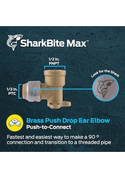 Max 1/2 Inç x 1/2 Inç Fnpt Damla Kulak Dirsek, Pirinç Tesisat Bağlantısı Bağlantısı Için Itin, Pex Boru, Bakır, Cpvc, Pe-Rt, Hdpe, UR334A modelleri