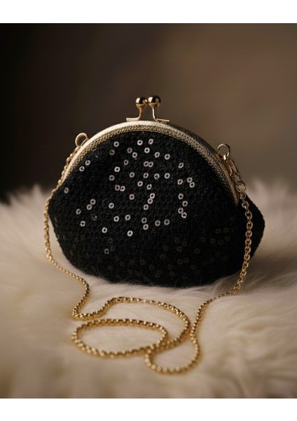 ✨ El Yapımı Işıltı Pullu Örgü Portföy Çanta ✨