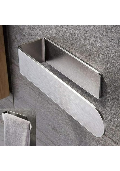 Havluluk, Kendinden Yapışkanlı Paslanmaz Çelik Havlu Askısı, Banyo ve Mutfak Için Pratik Havlu Asma Çözümü, Kolay Montajlı ve Dayanıklı