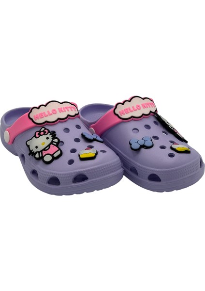 Kız Çocuk Sandalet Terlik "lila" Hello Kittty Tasarımlı