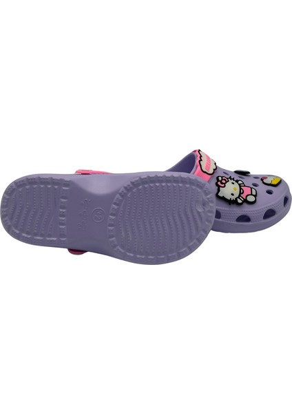 Kız Çocuk Sandalet Terlik "lila" Hello Kittty Tasarımlı modelleri