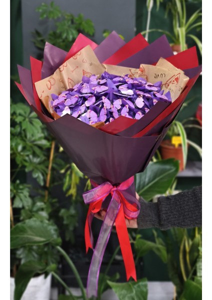 Sevdiklerinize Özel Hediyelik Işıklı (Pvc) Kelebek Buketi modelleri