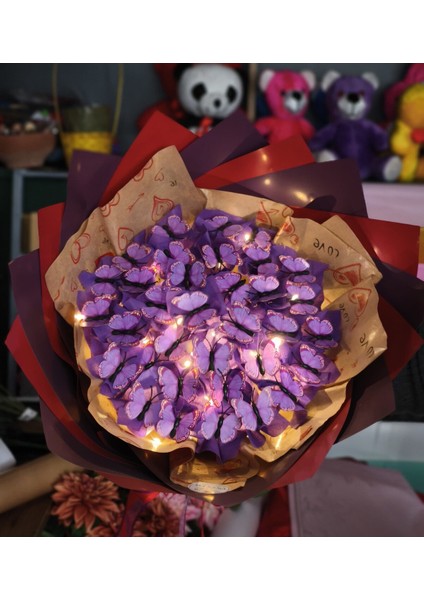 Sevdiklerinize Özel Hediyelik Işıklı (Pvc) Kelebek Buketi fırsatları