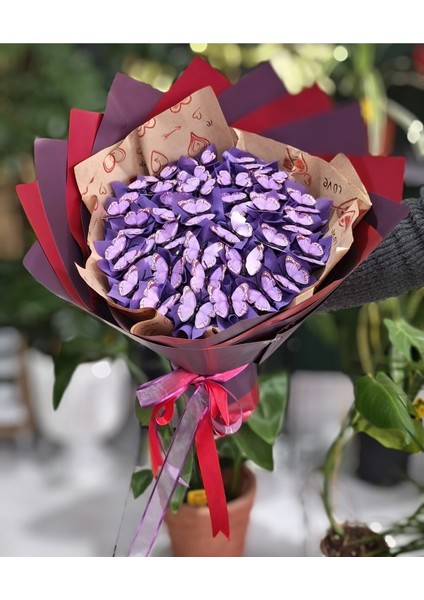 Sevdiklerinize Özel Hediyelik Işıklı (Pvc) Kelebek Buketi