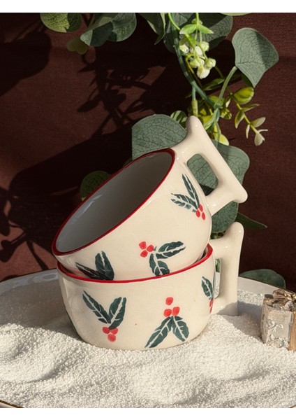 Noel Yaprakları Seramik Kupa modelleri