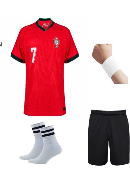 Portekiz Ronaldo Kırmızı Milli Takım Futbol Çocuk Forması 4’lü Set
