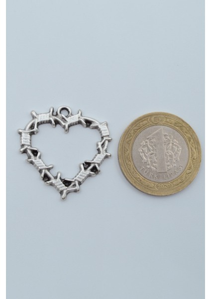 Dikenli Kalp Gümüş Kaplama Kolye Ucu modelleri