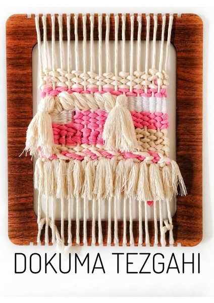 Dktt Ahşap Oyuncak Odası 20 Kanallı Ahşap Eğitim Dokuma TEZGAHI - 30CM X 20CM