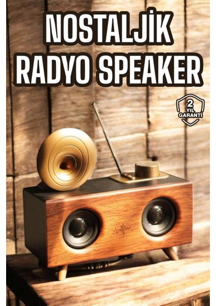 Nostaljik Görünümlü Bluetooth Bağlantılı Speaker - BI001V-4YXIX3