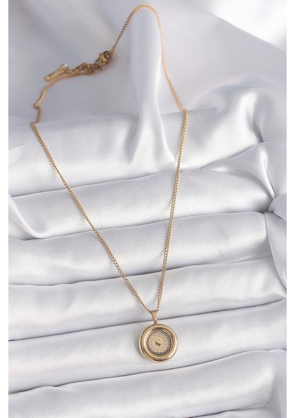 316L Çelik Gold Renk Zincir Gold Altın Model Kadın Kolye - TJ-BKO9572 fiyatları